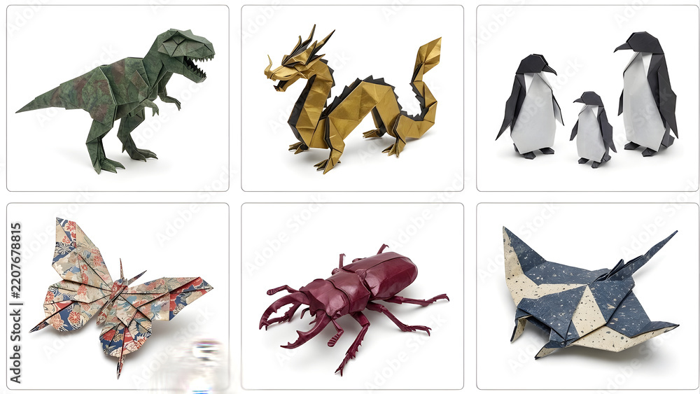 Obraz premium Creative and innovative animal shaped origami paper.