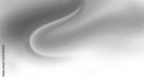 Monochrome Halftone Dot Wave Pattern on Transparent Background with Abstract Black and White Dotted Mesh