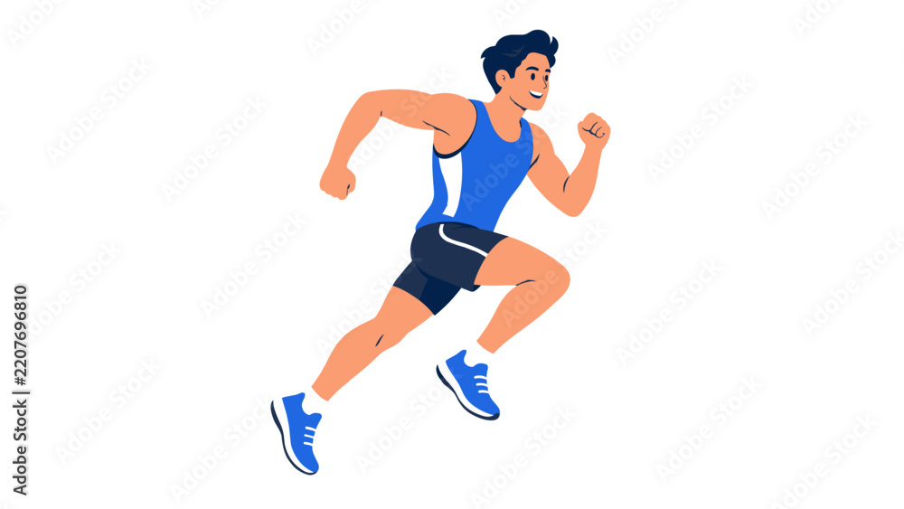 Obraz premium Man running fast illustration