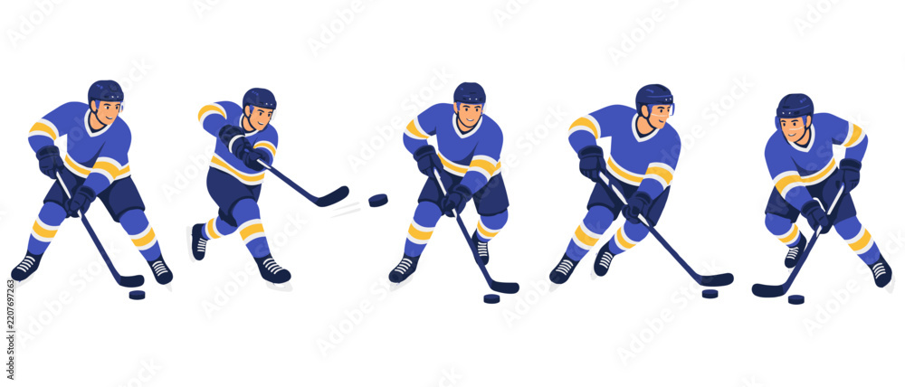 Obraz premium Ice hockey players illustration