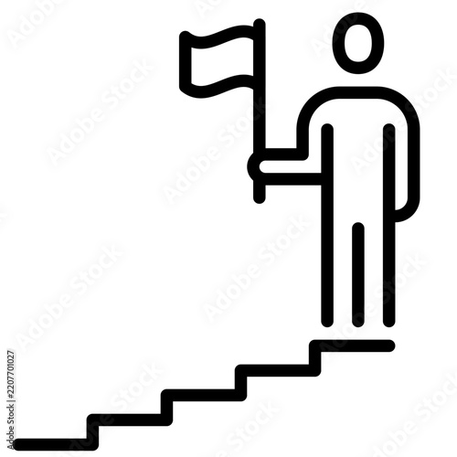 Career Path icon line vector logo, business people