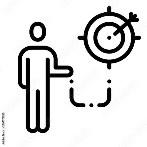 goal icon line vector logo,  business people,Achievement,Success,aim,Objective