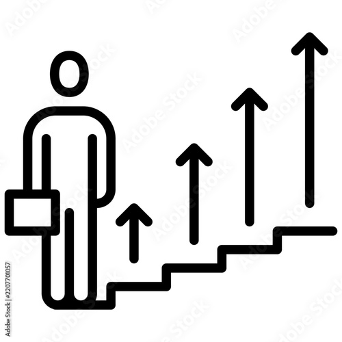 growth icon line vector logo,business people,,Specialist, Manager,Mentor ,Hard Skills,Soft Skills,bag