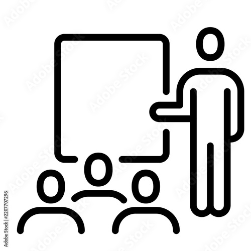training icon line vector logo,  business people,