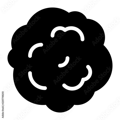 A vector illustration of a cloud in flat style with soft blue shades, suitable for weather, technology, or nature themes in digital and print projects.
