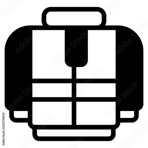 Flat style vector illustration of a light blue jacket with a collar, pockets, and zipper, suitable for fashion, apparel, or clothing design projects.