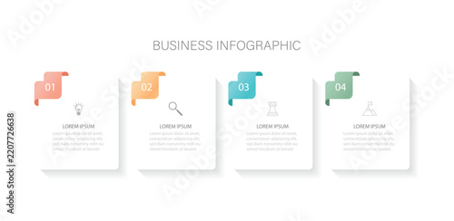Vector infographic label template with icons. 4 options or steps. Infographics for business concept.  Vector illustration.