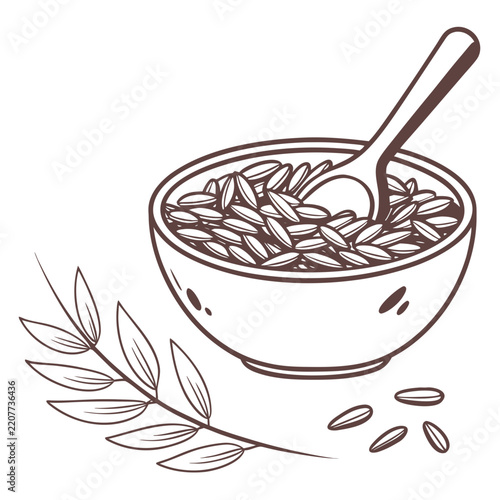 Uncooked Brown Rice Bowl