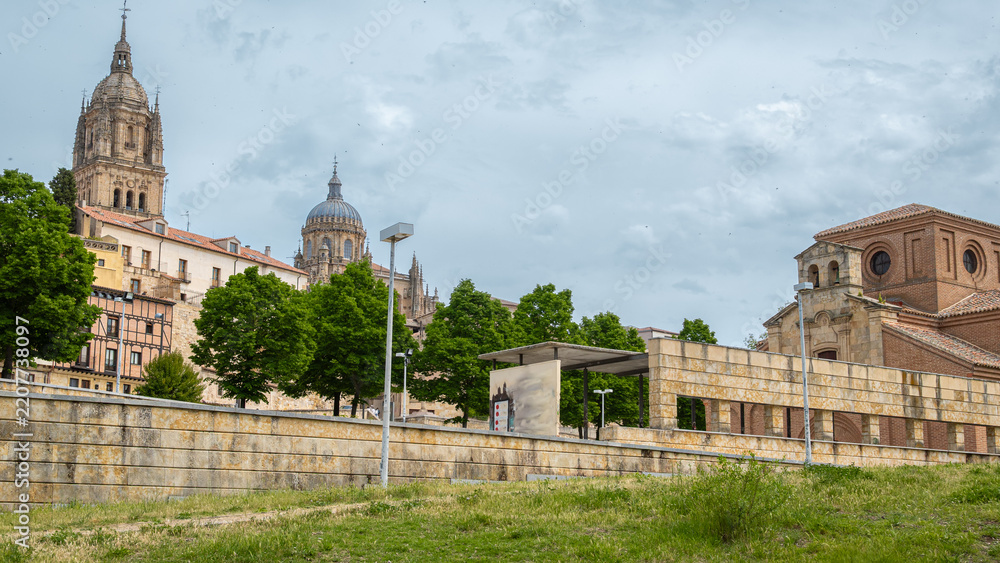 Fototapeta premium Iglesia de Santiago y campanario de la catedral de Salamanca, España