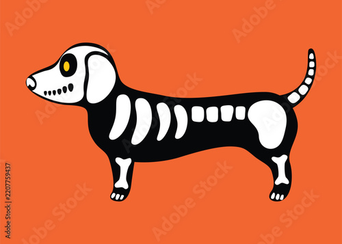 A cute Dog in Halloween costume cartoon illustration