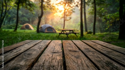 Experience the freshness and relaxation of outdoor camping with this visual.