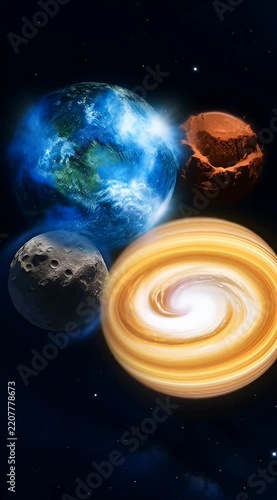 Rapid Montage of Colorful Rocky and Gaseous Exoplanets Emerging Across a Small Star Field