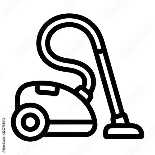 Minimalist Outline Vacuum Cleaner Housework Appliance Equipment Icon Symbol