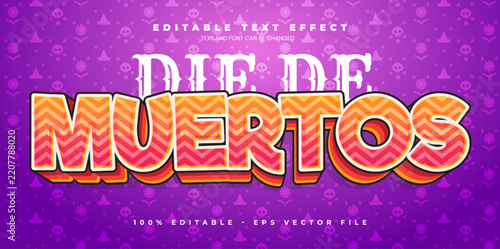 Dia de muertos editable text effect in modern trend style