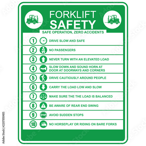 FORKLIFT SAFETY, INFOGRAPHIC VECTOR