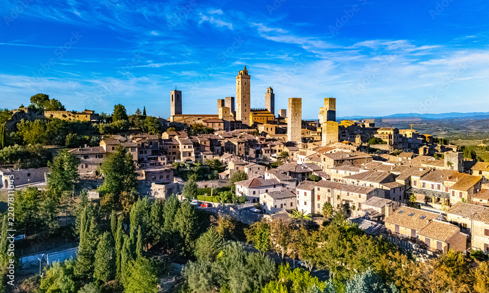 Fototapeta premium Aerial view of San Gimignano, Tuscany, Italy
