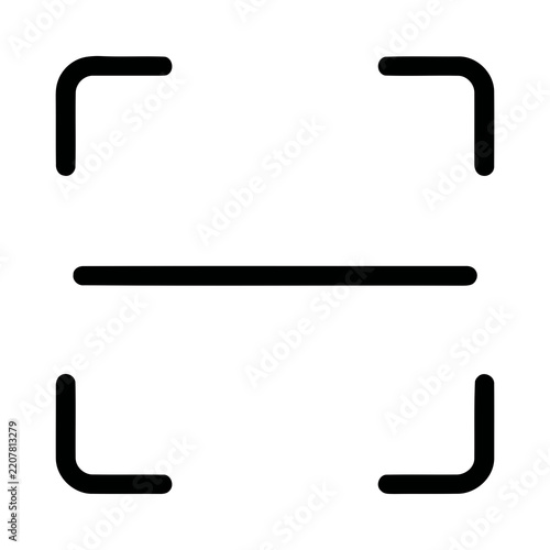 Minimalist Line Barcode Scanner Frame Target Viewfinder Graphic Icon