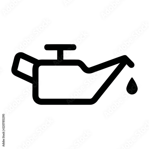 Minimalist Black Line Engine Oil Can Indicator Symbol Icon