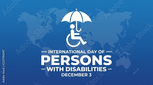 International Day of Persons with Disabilities banner with world map graphic