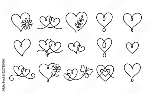 Elegant Heart Line Art Design Collection