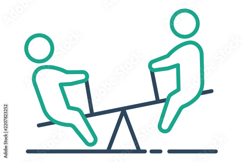 Seesaw icon. line icon style. icon related to people. balance elements vector illustration