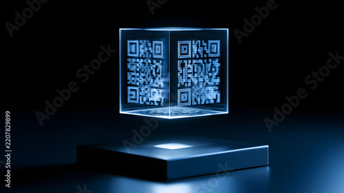 Glowing QR Code Scan Concept