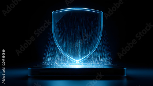 Glowing Digital Firewall Concept