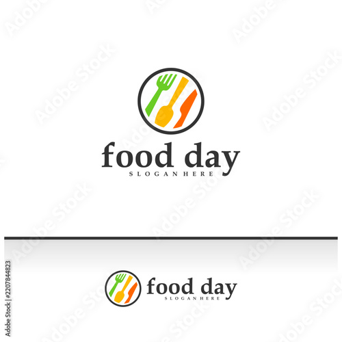 Food logo vector template. Creative Spoon, fork, and knife logo design concepts