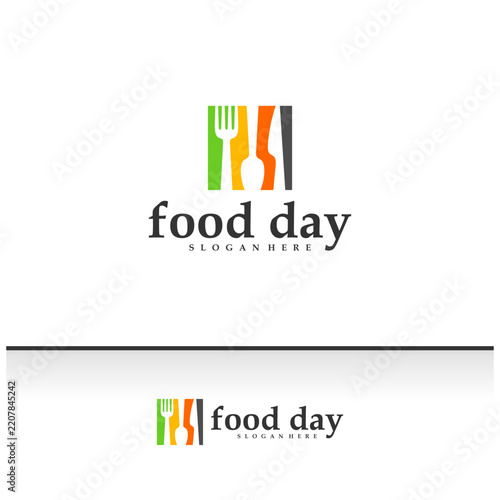 Food logo vector template. Creative Spoon, fork, and knife logo design concepts