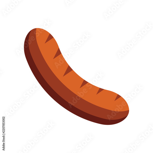 Oktoberfest Bratwurst Sausage Isolated Hand Drawn Vector Illustration