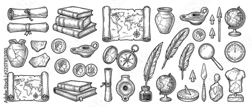 Ancient Artifacts and Study Objects Collection, Vintage Style