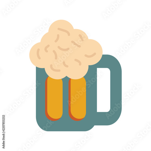 Oktoberfest Beer Mug Isolated Hand Drawn Vector Illustration