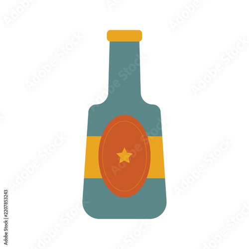 Oktoberfest Beer Bottle Isolated Hand Drawn Vector Illustration