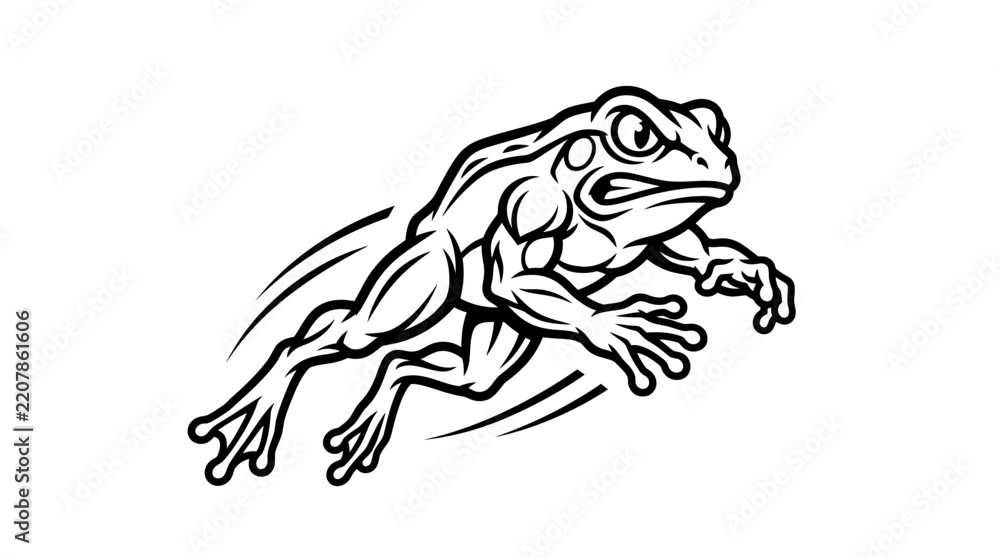 Obraz premium Athletic Frog Leaping Forward