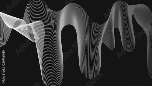 Abstract backdrop with grey wave gradient lines