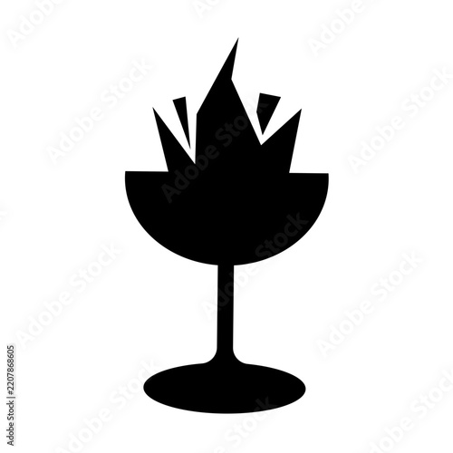 Oktoberfest Beer Stein Black Silhouette Isolated Vector