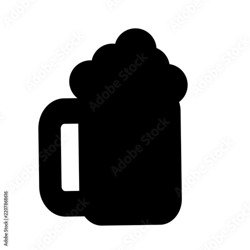 Oktoberfest Beer Mug Black Silhouette Isolated Vector