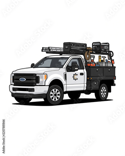 Truck contruction, Truck white background