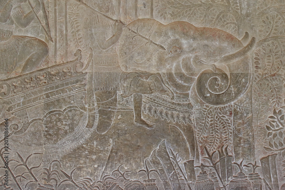 Obraz premium ruined khmer hindu and buddhist temple (angkor vat) in angkor in siem reap in cambodia 