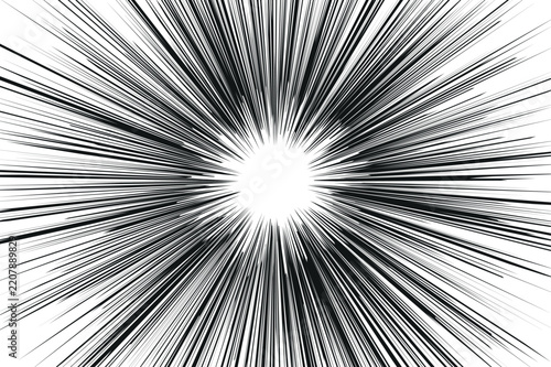 Dynamic Abstract Radial Speed Lines Burst Background with Dramatic Black and White Motion Effect