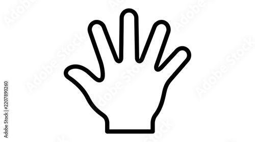 Human Body Parts Hand and Lips Vector Line Art Set
