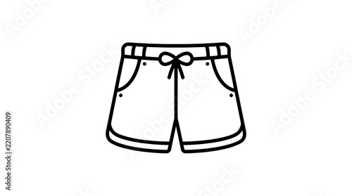 Men's Casual Summer Shorts Vector Line Art Set