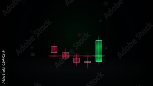 Financial candlestick chart showing market volatility and price movement
