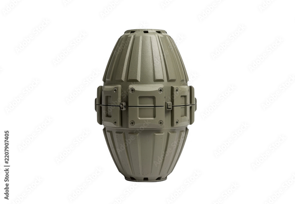 Obraz premium Futuristic sci-fi grenade weapon on transparent background
