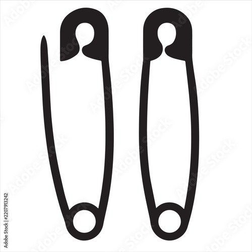 Safety Pin Icon Set