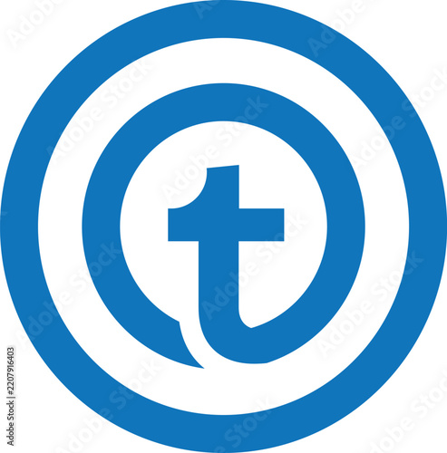 Stylized Letter T Circular Logo