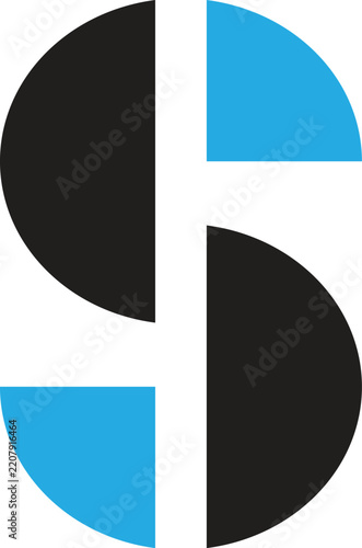 Letter S Logo with Geometric Semicircle Composition
