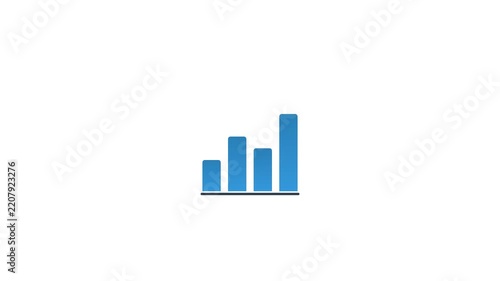 Animated Minimalist Blue Bar Chart Video on White Background for Business Presentations and Data Visualization
