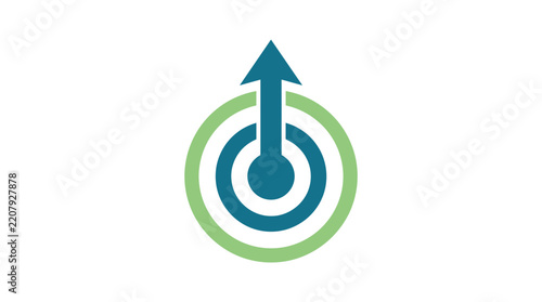 Target bullseye icon with upward arrow representing business growth and successful achievement