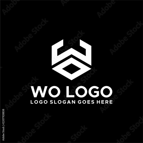 WO or OW Letter logo vector image